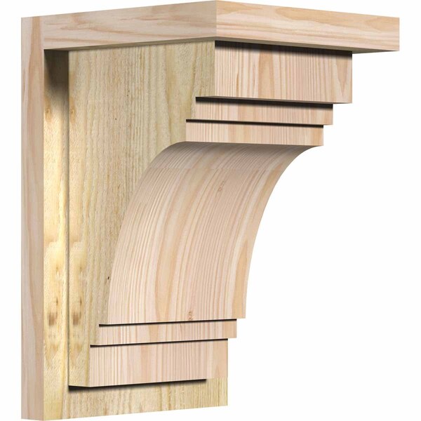Ekena Millwork Pescadero Rough Sawn Corbel w/Backplate, Douglas Fir, 8"W x 8"D x 12"H COR08X08X12PEC01RDF - main